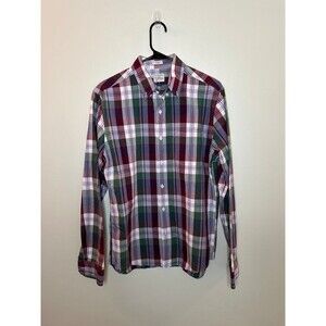 J Crew Shirt Mens Medium Colorful Plaid Slim Fit Button Up Long Sleeve Casual
